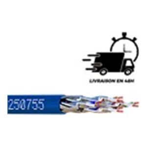 CABLE RESEAU S/FTP CAT7A LSZH 500M BLEU